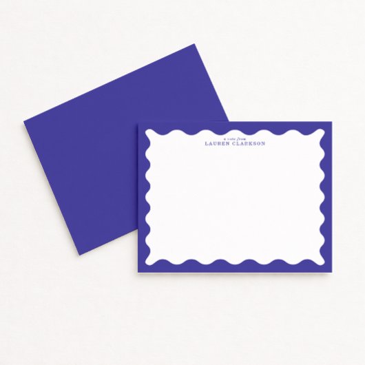 Periwinkle Blue Wavy Frame Note Card Einladung