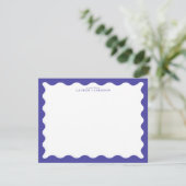 Periwinkle Blue Wavy Frame Note Card Einladung (Stehend Vorderseite)