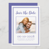 Periwinkle Blue Wedding Foto Verlobung Moderne Save The Date (Vorne/Hinten)