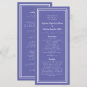 Periwinkle Blue Wedding Service Zeremonie Moderne Programm (Vorne/Hinten)