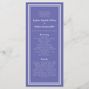 Periwinkle Blue Wedding Service Zeremonie Moderne Programm