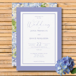 Periwinkle Blue White Hydrangea Blume Einladung