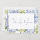 Periwinkle Blue White Hydrangeas Wedding Dankeskarte (Vorderseite)