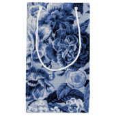 Periwinkle Blue & White Vintag Botanische Blüte Kleine Geschenktüte (Vorderseite)