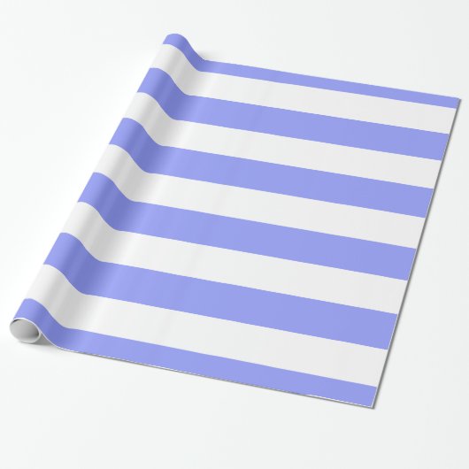 Periwinkle Blue, White XL Streifen Muster Geschenkpapier (Ungerollt)
