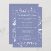 Periwinkle Blüh Probe Abendessen Einladung (Vorne/Hinten)