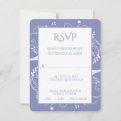 Periwinkle Blüh Wedding RSVP Card (Vorderseite)