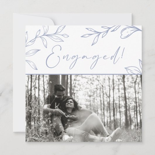 Periwinkle Blume Boho Add Foto Engagement Party (Vorderseite)