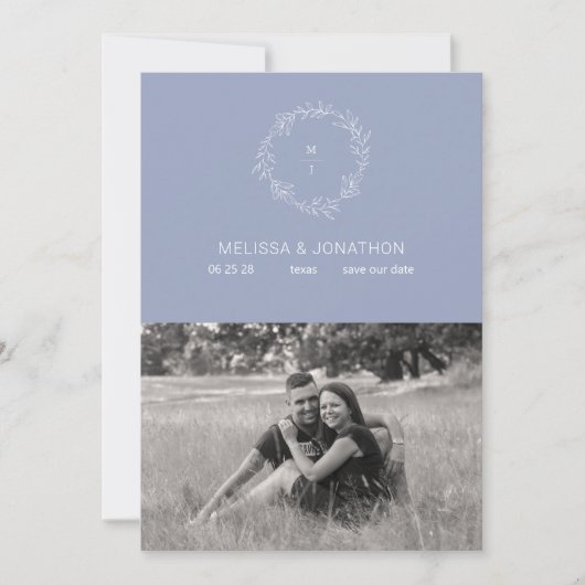 Periwinkle Blume Boho Bride Save the Date (Vorderseite)