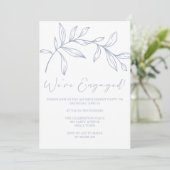 Periwinkle Blume Boho Engagement Party Einladung (Stehend Vorderseite)