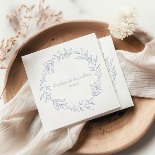 Periwinkle Blume Boho Romantische Hochzeit Serviette