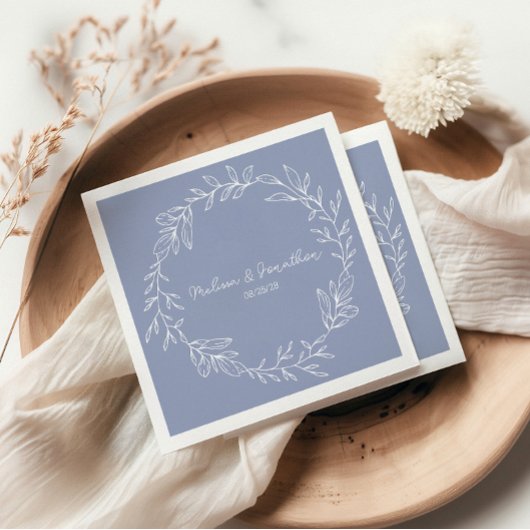 Periwinkle Blume Boho Romantische Hochzeit Serviette