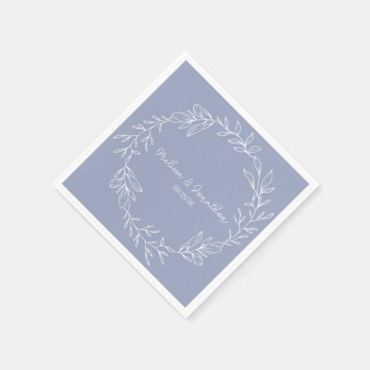 Periwinkle Blume Boho Romantische Hochzeit Serviette (Ecke)