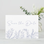 Periwinkle Blume Boho Save the Date (Stehend Vorderseite)