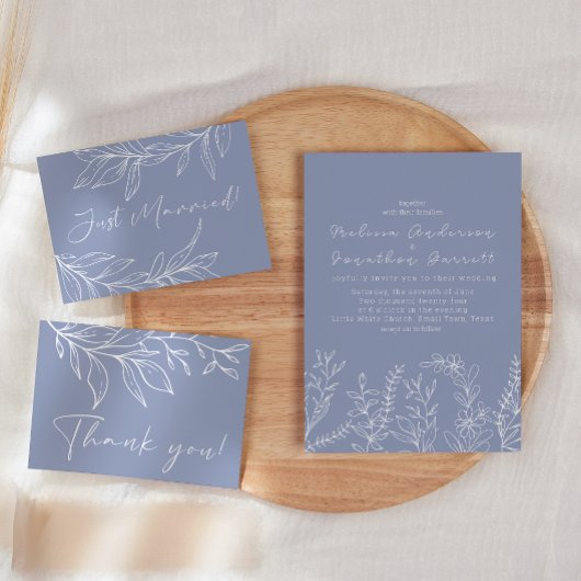 Periwinkle Blume Boho Wedding Einladung