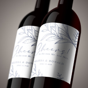 Periwinkle Blume Boho Wedding Weinetikett