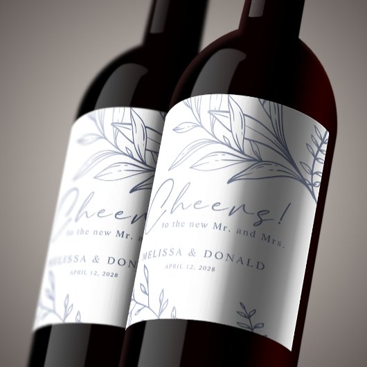 Periwinkle Blume Boho Wedding Weinetikett