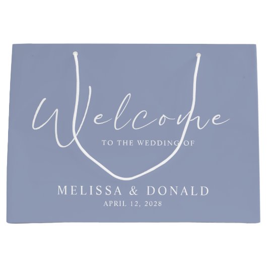 Periwinkle Blume Boho Welcome Wedding Große Geschenktüte (Vorderseite)