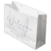 Periwinkle Blume Boho Welcome Wedding Große Geschenktüte (Vorderseite Schrägansicht)