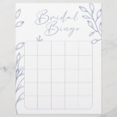 Periwinkle Blume Brautparty Bingo Game (Vorderseite)