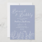 Periwinkle Blume Brunch Bridal Dusche Einladung (Vorderseite)