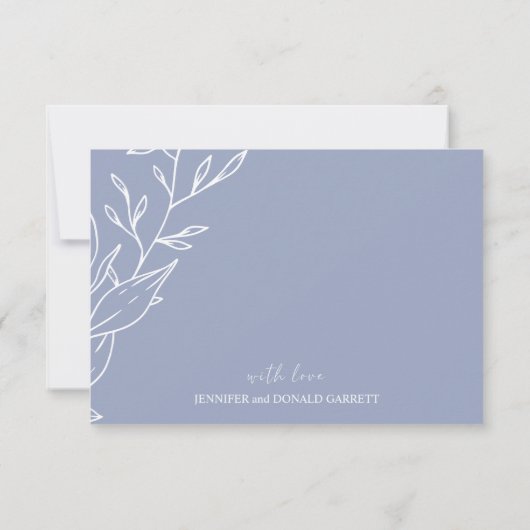 Periwinkle-Blume Dankeskarte (Rückseite)