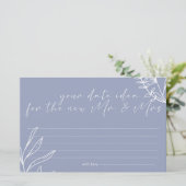 Periwinkle Blume Date Night Ideal Duschenspiel Briefpapier (Stehend Vorderseite)