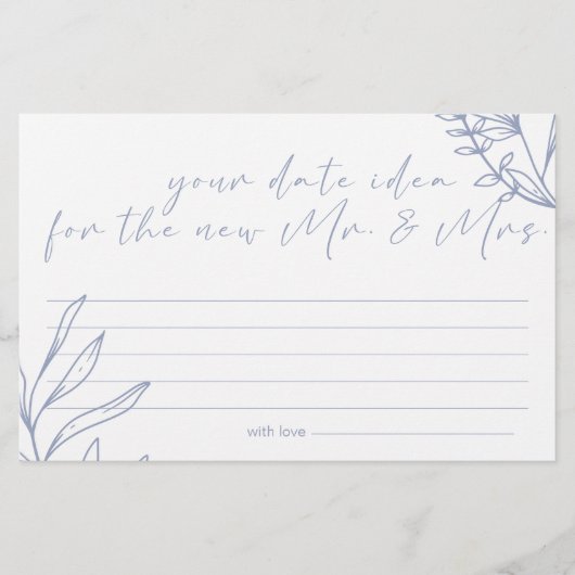 Periwinkle Blume Date Night Ideal Duschenspiel Briefpapier (Vorderseite)