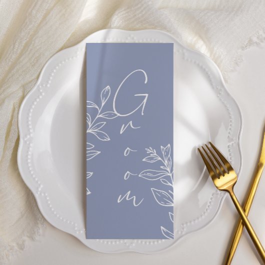 Periwinkle Blume Einfach reserviert Sitzplätze Menükarte