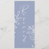 Periwinkle Blume Einfach reserviert Sitzplätze Menükarte (Rückseite)