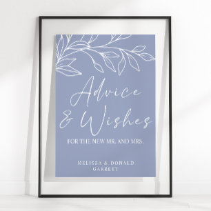 Periwinkle Blume Einfache Hochzeitsberatung & Wüns Poster