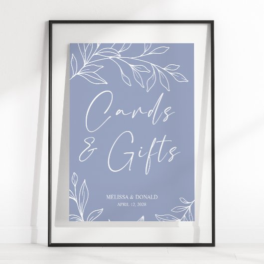 Periwinkle Blume Einfache Hochzeitskarte und Gesch Poster