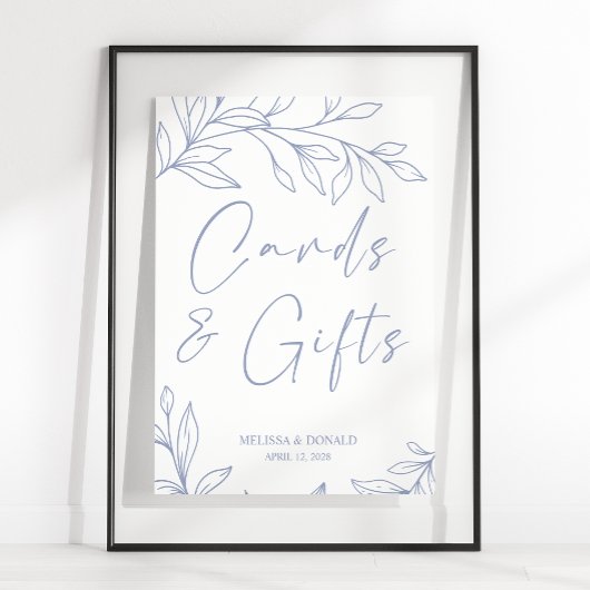 Periwinkle Blume Einfache Hochzeitskarte und Gesch Poster