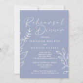 Periwinkle Blume Hochzeit Probe Dinner Einladung (Vorderseite)