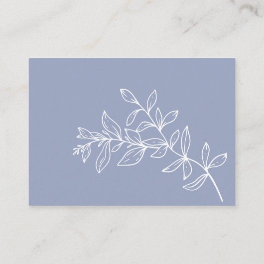 Periwinkle Blume Hochzeit Reservierte Platzkarte (Rückseite)