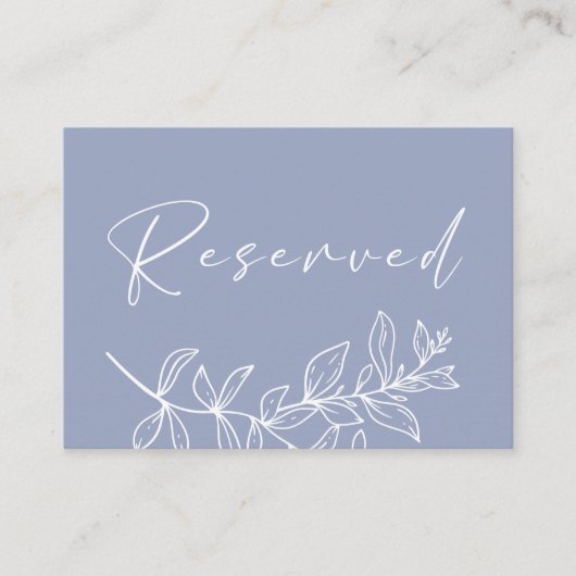 Periwinkle Blume Hochzeit Reservierte Platzkarte (Vorderseite)