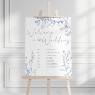 Periwinkle Blume Hochzeitsplan Poster