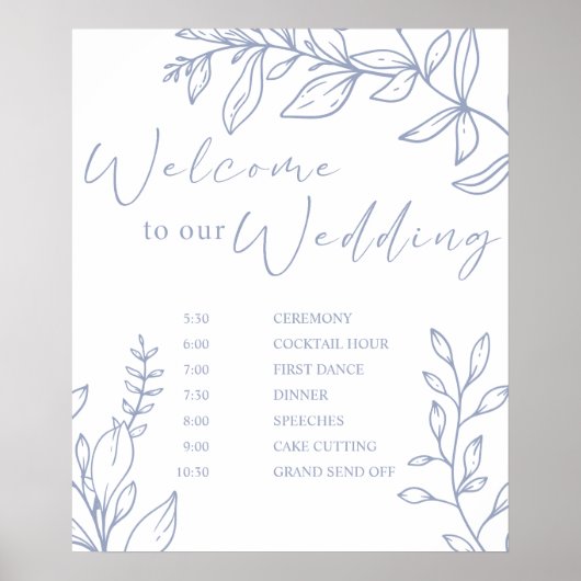 Periwinkle Blume Hochzeitsplan Poster (Vorne)