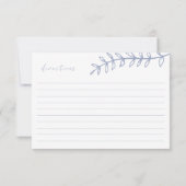 Periwinkle-Blume Hochzeitszittel Mitteilungskarte (Rückseite)