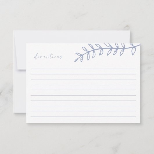 Periwinkle-Blume Hochzeitszittel Mitteilungskarte (Rückseite)