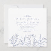 Periwinkle Blume Rose Hochzeit Einladung (Vorderseite)