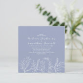 Periwinkle Blume Rose Hochzeit Einladung (Stehend Vorderseite)