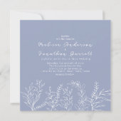 Periwinkle Blume Rose Hochzeit Einladung (Vorderseite)