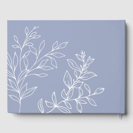 Periwinkle Blume Simple Boho Wedding Gästebuch (Rückseite)