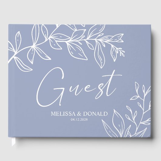 Periwinkle Blume Simple Boho Wedding Gästebuch (Vorderseite)