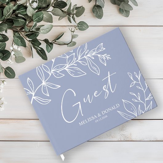 Periwinkle Blume Simple Boho Wedding Gästebuch