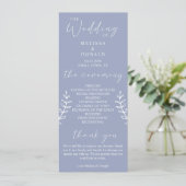 Periwinkle Blume Simple Wedding Programm (Stehend Vorderseite)