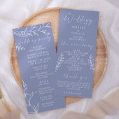 Periwinkle Blume Simple Wedding Programm