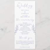 Periwinkle Blume Simple Wedding Programm (Vorderseite)