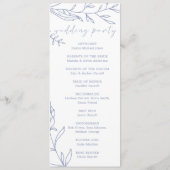 Periwinkle Blume Simple Wedding Programm (Rückseite)